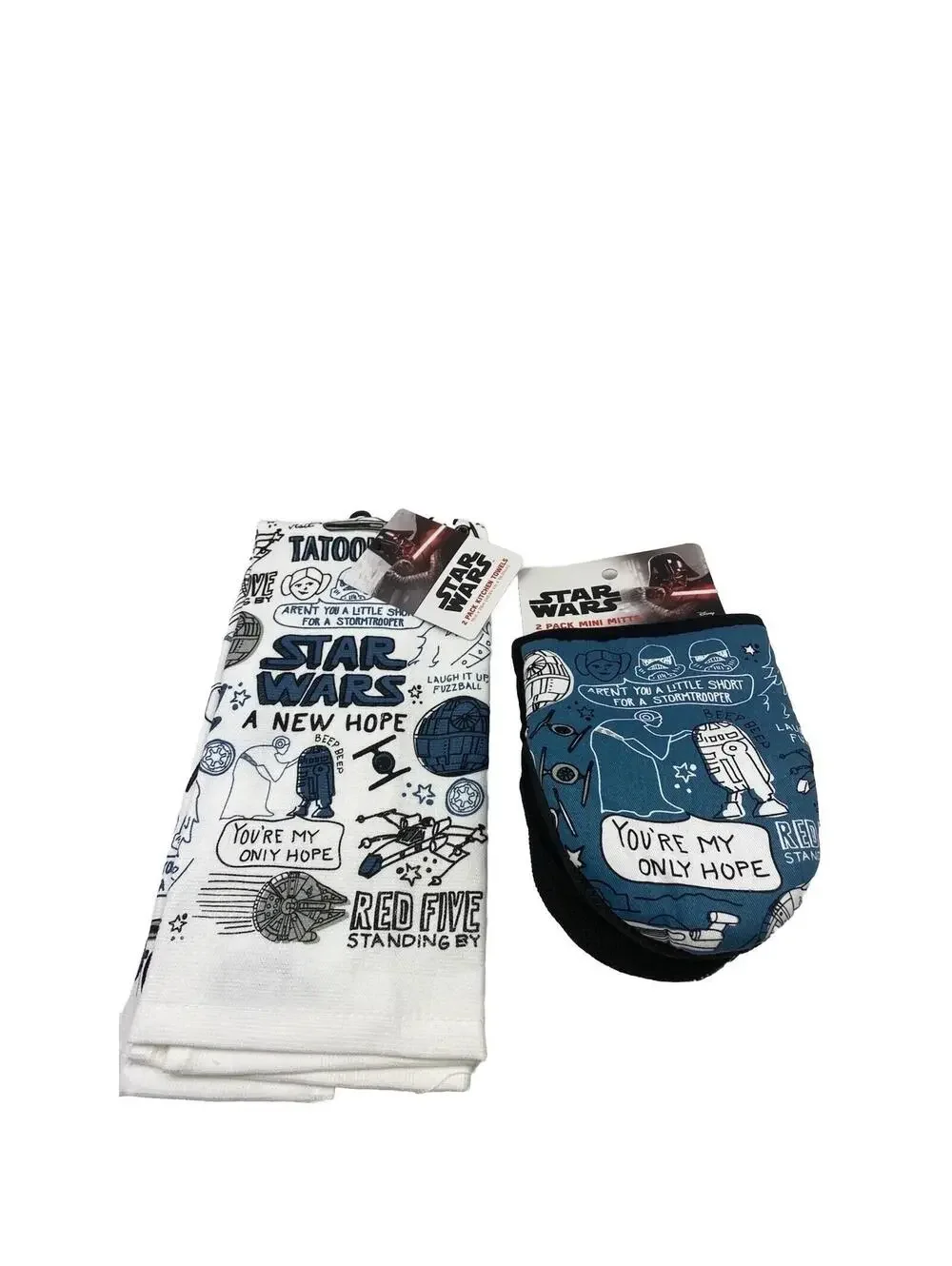 Star Wars Kitchen Towel & Oven Mitt Set, Brand New, Official
